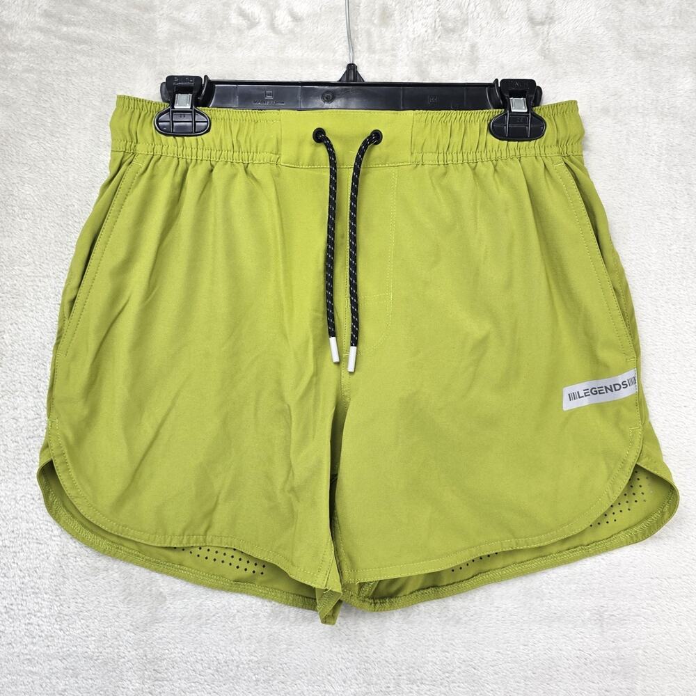 Legends Luka Shorts Mens Small Lime Green 5" Lined Performance Gym Training Run